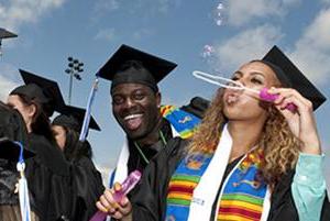 students at graduation