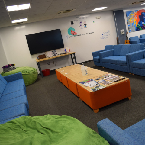 Couches and tables inside the Beauregard Center